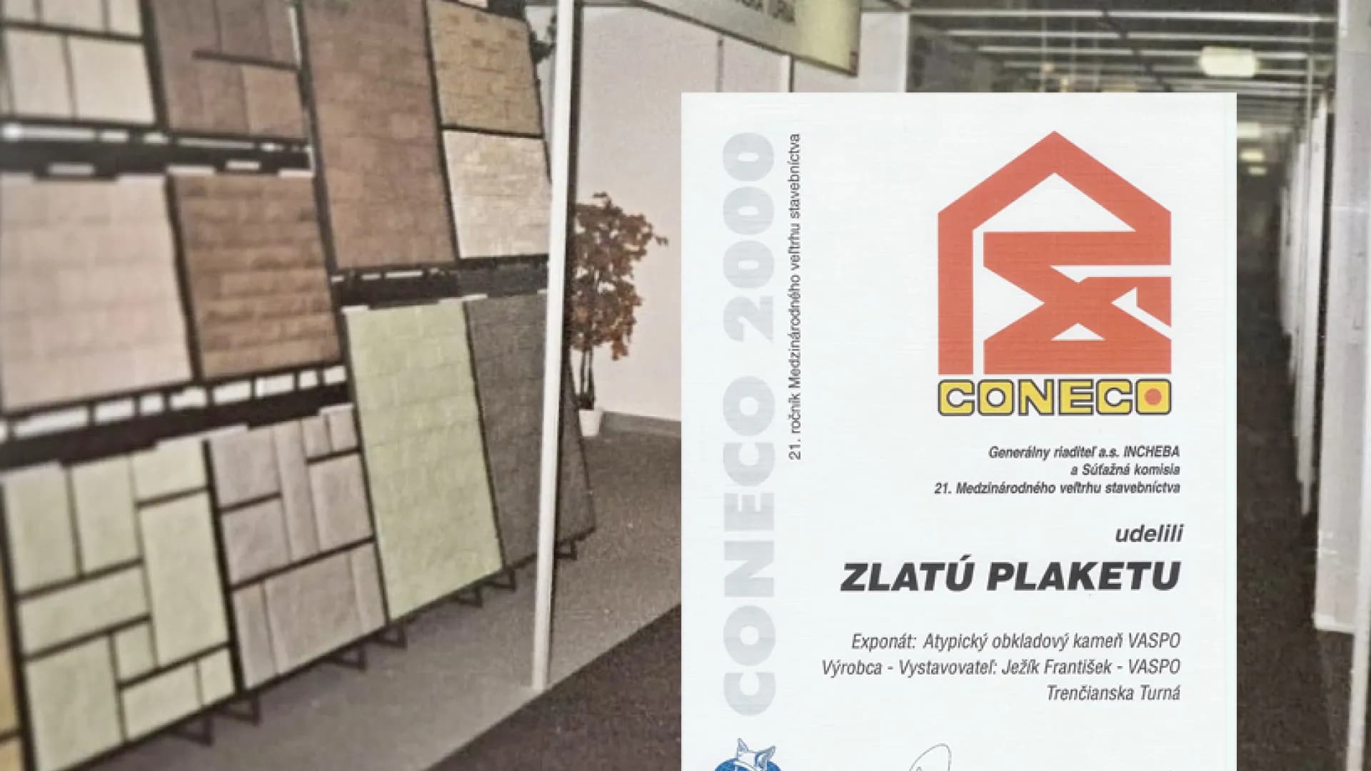 CONECO 2000 kiállítás – Arany plakett díj
